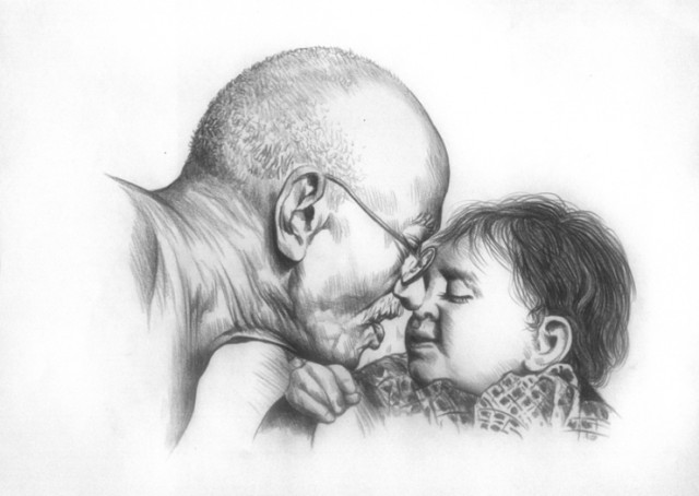 Gandhi-Pencil-Drawing